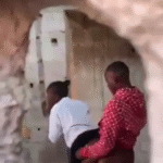Security Giving Senior Student Doggy