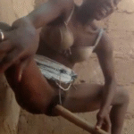 Village Girl Masturbating With Wood